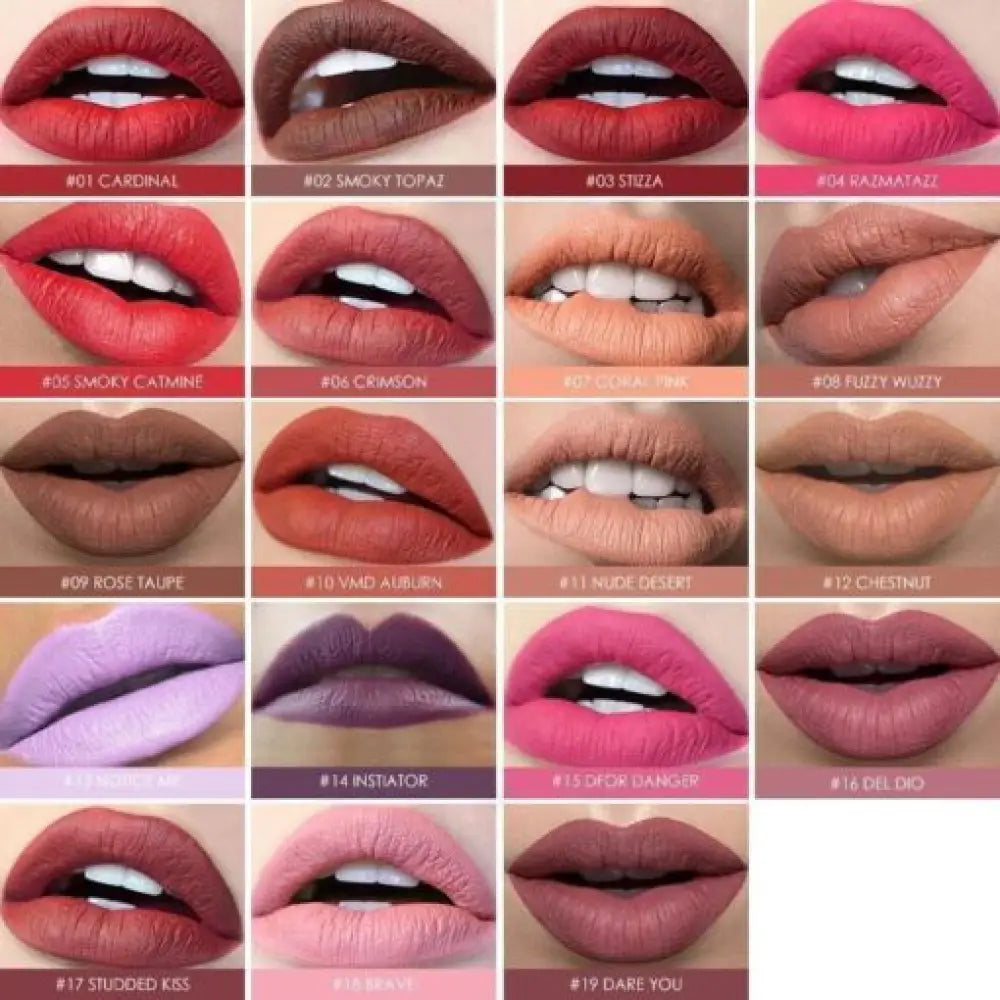 Waterproof Matte Lipstick – Long-Lasting, 19 Shades, All Skin