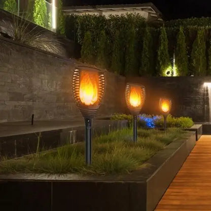 Waterproof Solar Powered Outdoor Garden Light Flickering Torch