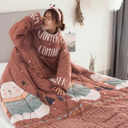 Wearable Weighted Blanket with Sleeves 