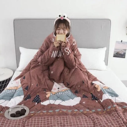 Wearable Weighted Blanket with Sleeves 