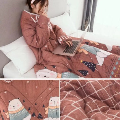Wearable Weighted Blanket with Sleeves 