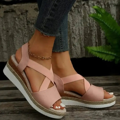 Wedge Sandals For Women Cross - strap Platform Gladiator - Ninjanew