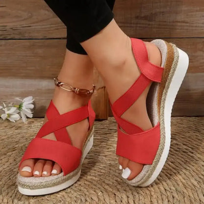 Wedge Sandals For Women Cross - strap Platform Gladiator - Ninjanew