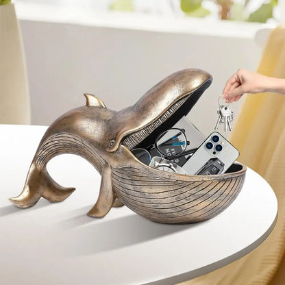 Whale Statue Funny Big Mouth Container Storage Decoration