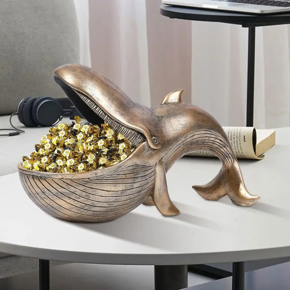 Whale Statue Funny Big Mouth Container Storage Decoration