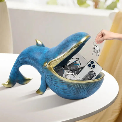Whale Statue Funny Big Mouth Container Storage Decoration