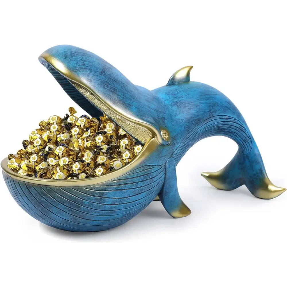Whale Statue Funny Big Mouth Container Storage Decoration