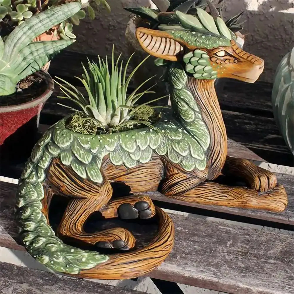Whimsical Succulent Garden Statue