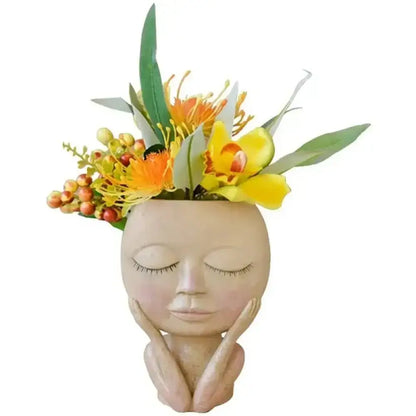 Whimsical Succulent Head Sculpture - Ninjanew