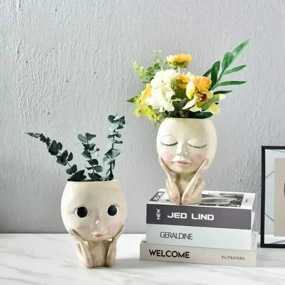 Whimsical Succulent Head Sculpture - Ninjanew