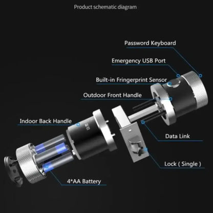 WiFi Fingerprint Password Smart Door Lock - Ninjanew