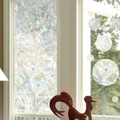 Window Privacy Rainbow Film – UV Block, No-Glue, 45x100cm