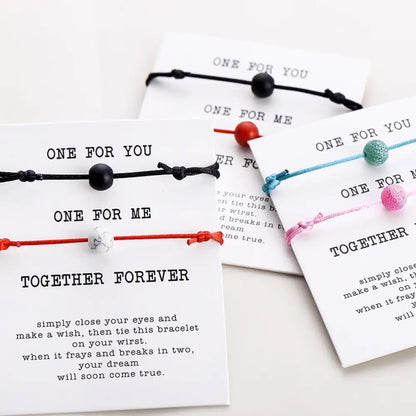 Wish Stone Couples Bracelet Set – Adjustable Rope Style