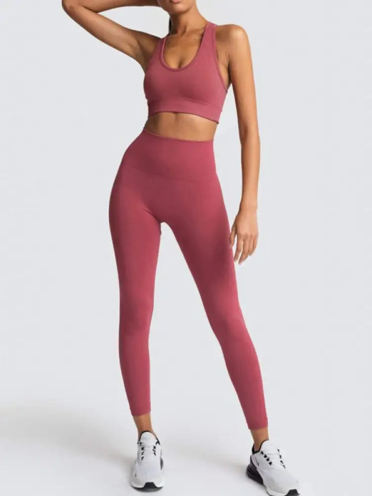 Women's Seamless Vest & Trousers Two-Piece Set
