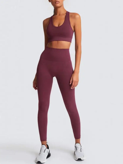 Women's Seamless Vest & Trousers Two-Piece Set – 13 Colors