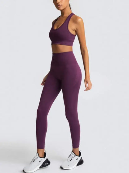 Women's Seamless Vest & Trousers Two-Piece Set