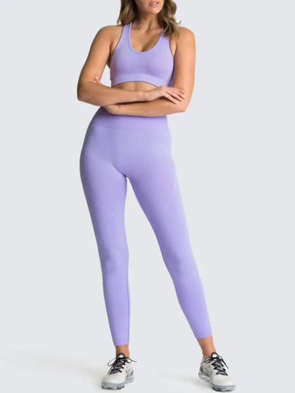 Women's Seamless Vest & Trousers Two-Piece Set