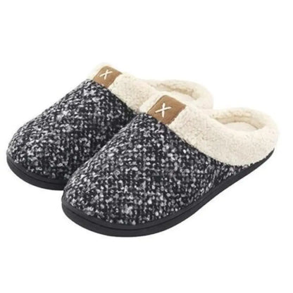 Women's Memory Foam Slippers – Plush Fleece, Anti-Slip, 2 Colors