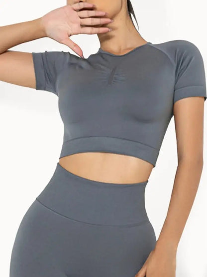 Women's Seamless Two-Piece Set – High Waist Shorts, 10 Colors