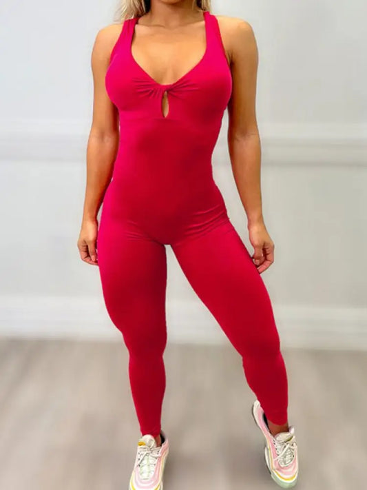 Women's Backless Yoga Jumpsuit – Body-Hugging