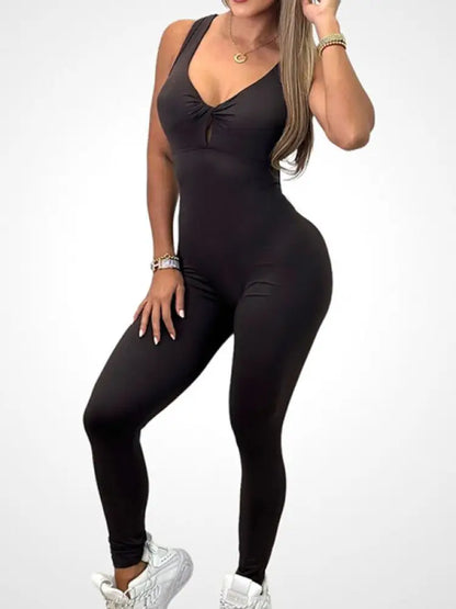 Women's Backless Yoga Jumpsuit – Body-Hugging