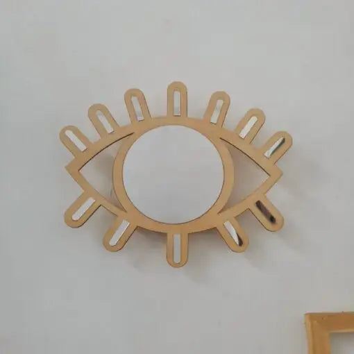 Wooden Eye Shape Wall Decorative Mirror