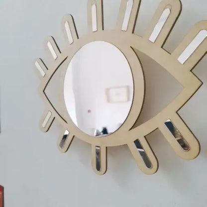 Wooden Eye Shape Wall Decorative Mirror