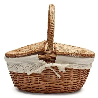 Woven Picnic Basket Handmade Large Wicker Basket