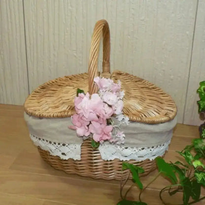 Woven Picnic Basket Handmade Large Wicker Basket - Ninjanew