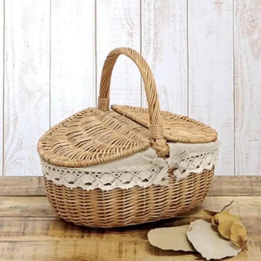 Woven Picnic Basket Handmade Large Wicker Basket - Ninjanew