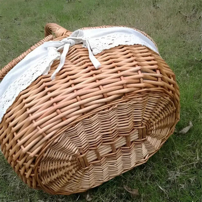 Woven Picnic Basket Handmade Large Wicker Basket - Ninjanew