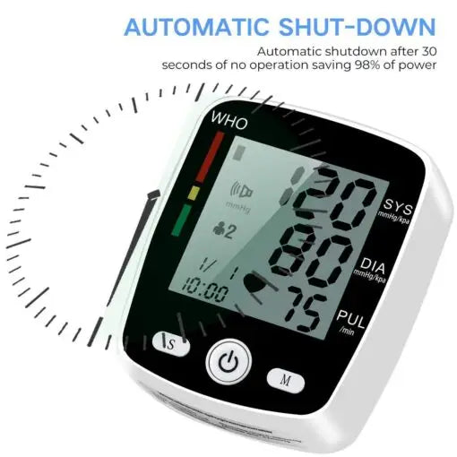 Wrist Blood Pressure Monitor Cuff with LCD Display