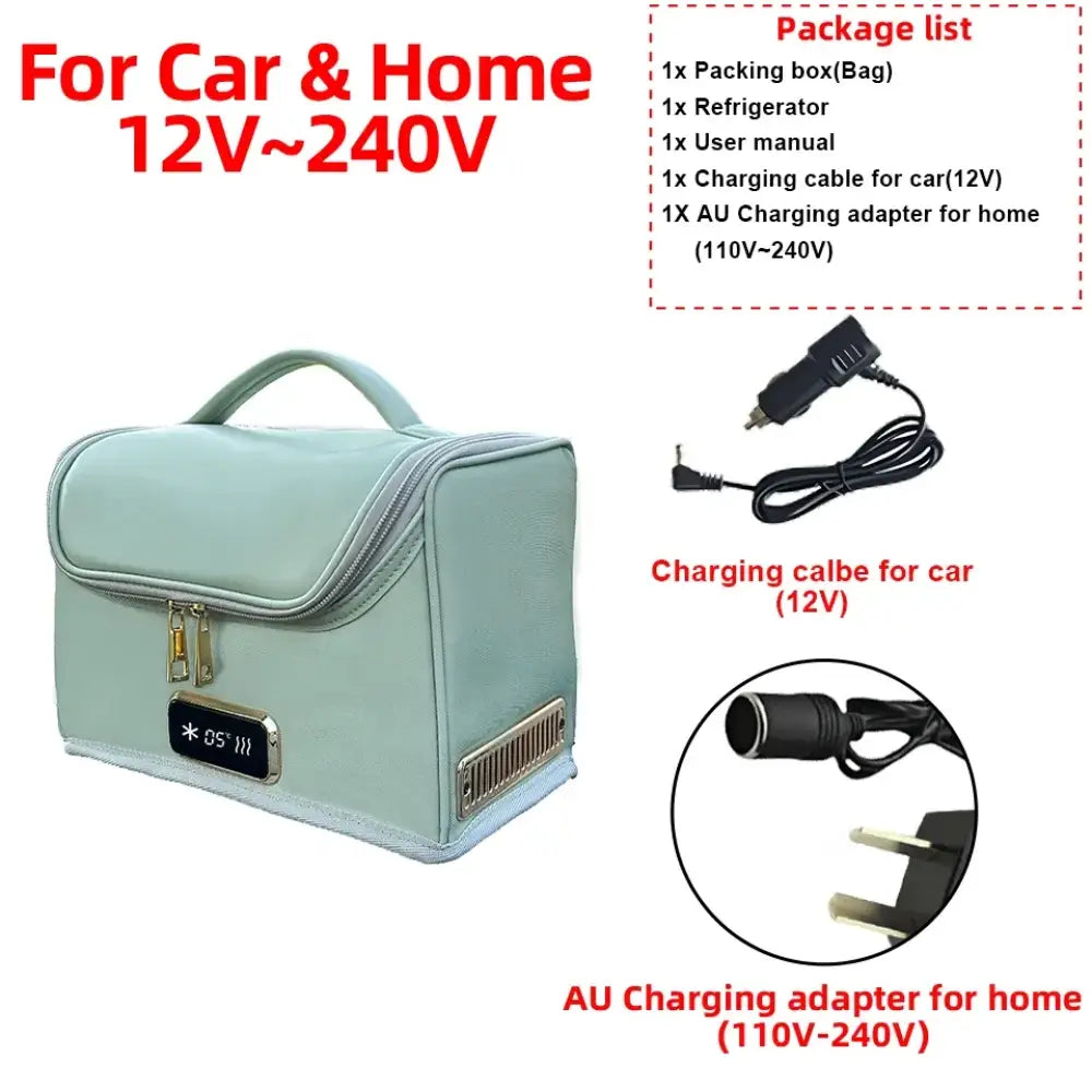 Yannice 12V/220V Mini Car Refrigerator 4L Portable Cooler & Warmer Bag for Home, Car, Travel