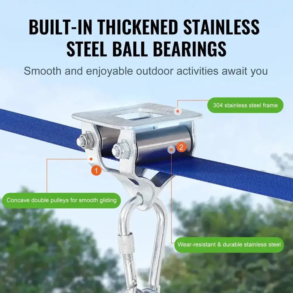 Zipline Kit for Kids & Adults – Backyard Outdoor Zip Line Set with Seat & Handlebar - Ninjanew