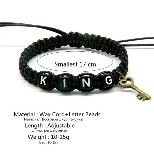 Couple Lock Charm Rope Bracelet - Image 3