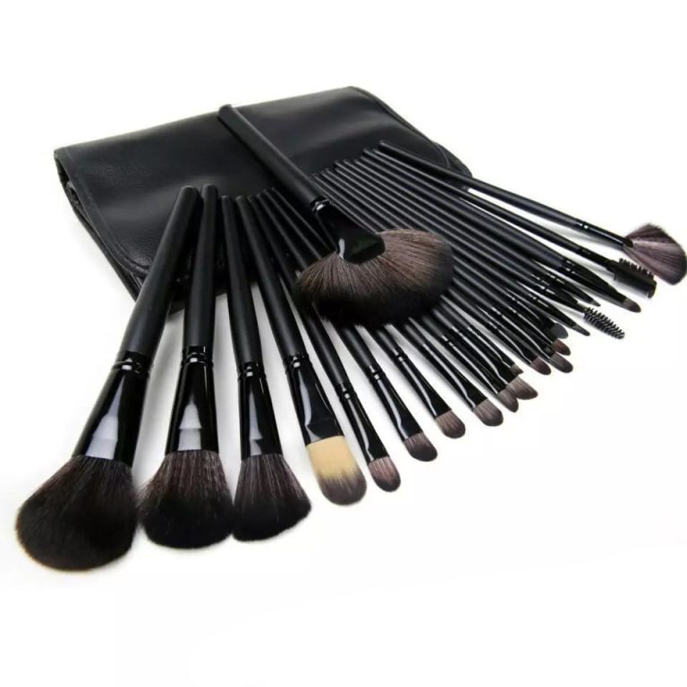 24 Piece Premium Wood Makeup Brush Set with Free Case - Image 6