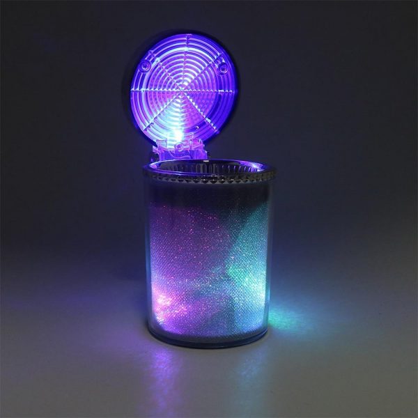Portable Mini Car Ashtray with Colourful LED Light