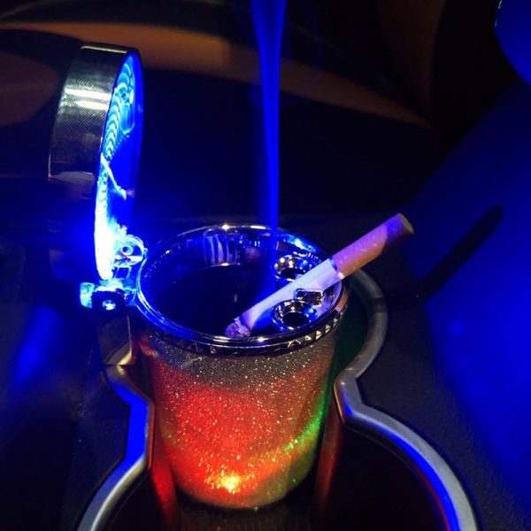 Portable Mini Car Ashtray with Colourful LED Light - Image 2