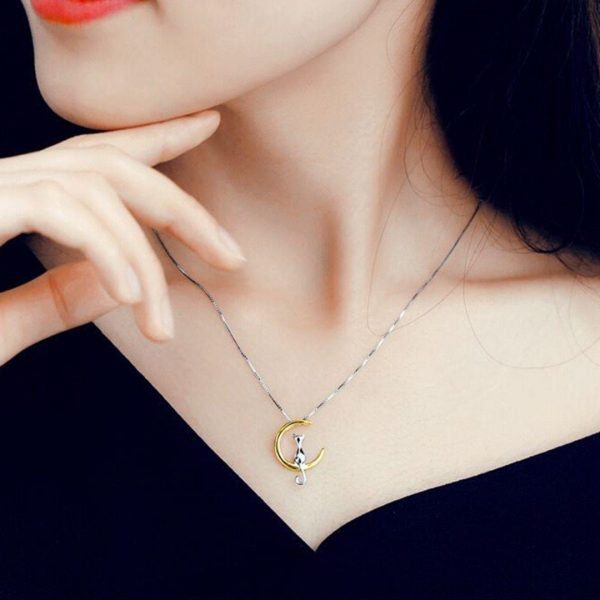 Moon Cat Charm Necklace - Image 6