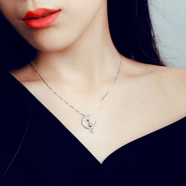 Moon Cat Charm Necklace - Image 3