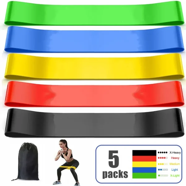 5 Piece Resistance Band Set Training Bands For Workout - Image 3