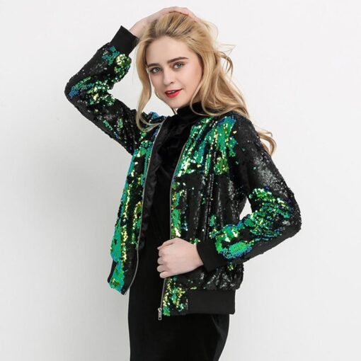 Sequin Bomber Jacket - Image 2