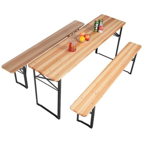 Folding Picnic Table Bench Wooden Small Portable Table Bench