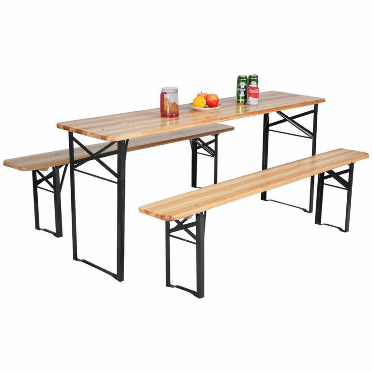 Folding Picnic Table Bench Wooden Small Portable Table Bench - Image 4