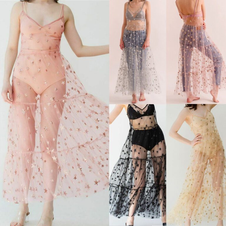 Spaghetti Straps Tulle See Through Long Dress - Image 2