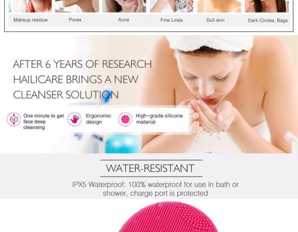 Waterproof Silicone Facial Cleansing Brush - Image 11