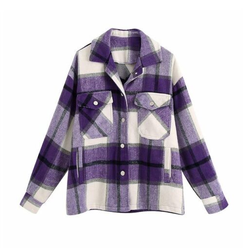 Vintage Oversized Plaid Jacket - Image 9