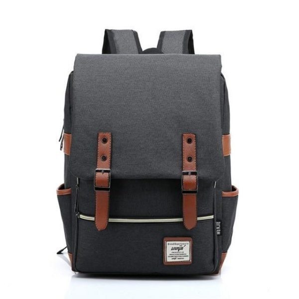 Vintage Laptop Backpack College School Bag with USB Port - Image 9