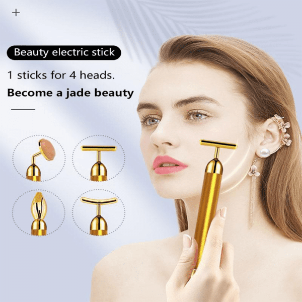 Vibrating Gold Quartz Face Roller