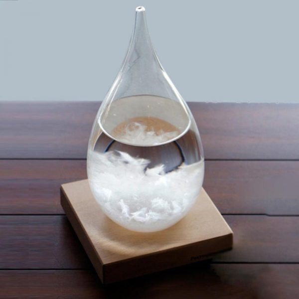 Crystal Transparent Storm Glass | Water Drop Barometer Weather Forecast Desktop Decor